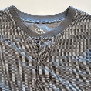 Men's Shirt Quick Dry Henley collarless golf polo Sz XXL GRAY